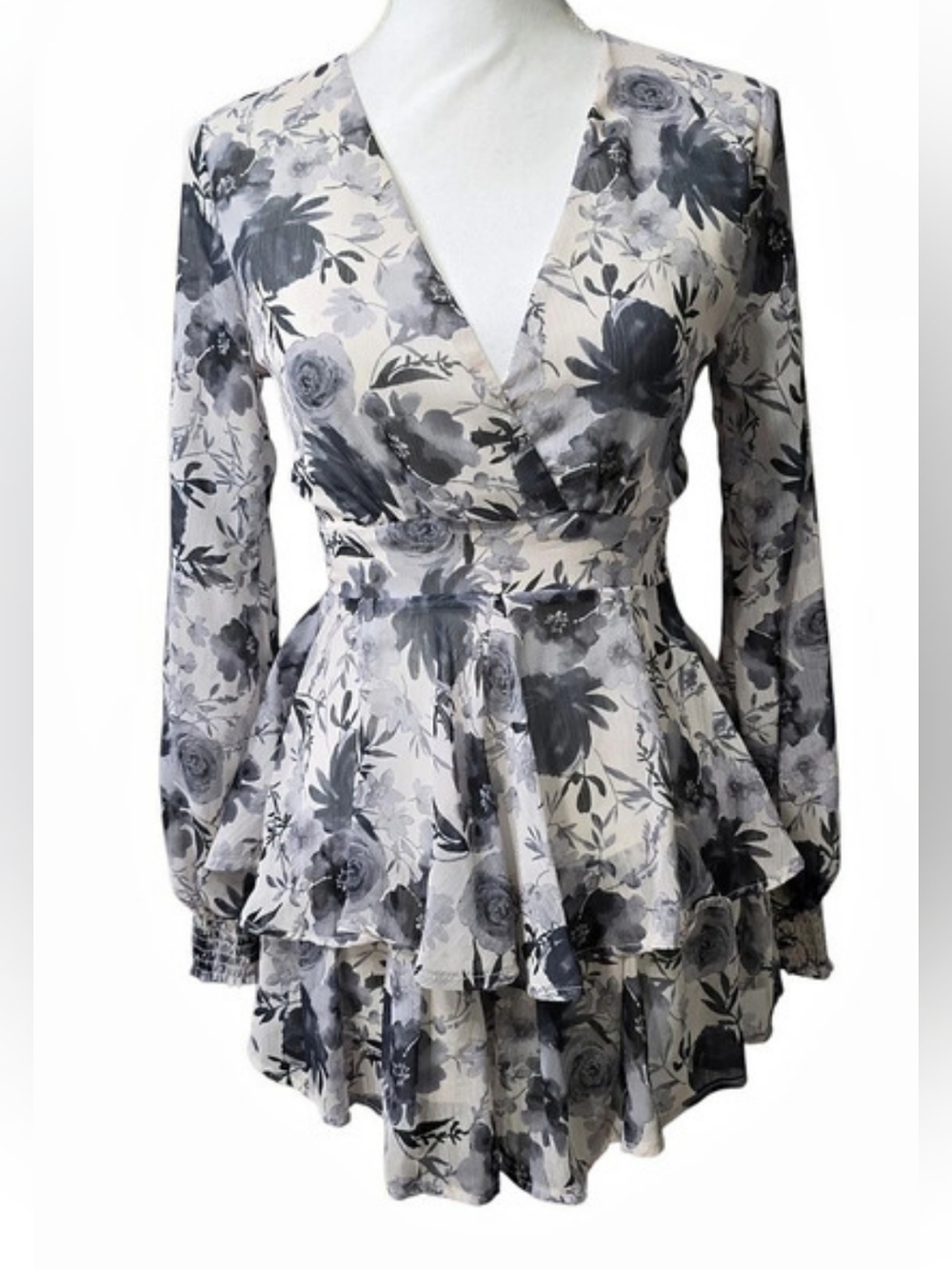Miami Francesca Romper in Gray & White Size XS